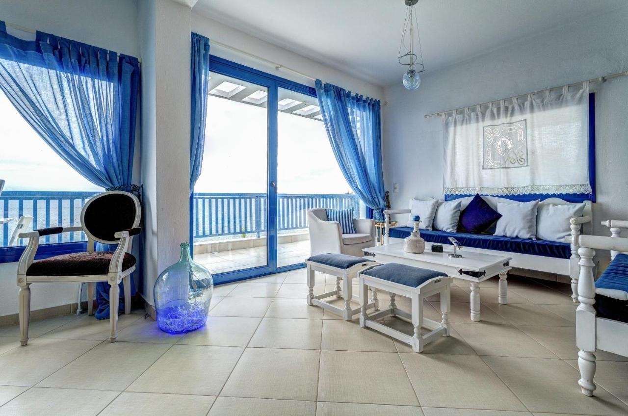 Navy Greece Villa With Swimming Pool & Sea View Makrygialos Dış mekan fotoğraf